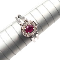 Bague réversible en argent sterling 925 avec rubis et saphir, bague à double face avec pierres précieuses, bijoux en argent