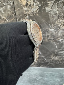 Men's Stainless Steel rose gold Moissanite Diamond Watch Elegant Mechanical Sports Business Band Glass Hip Hop Bust Fully <b>Iced</b> - Product Image 2