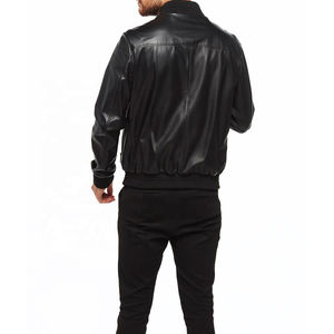 Nouveau blouson en cuir noir pour hommes de haute qualité entièrement personnalisé avec 100% fermetures en peau de mouton originales Style fermeture éclair - Product Image 5