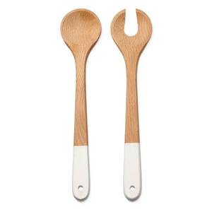 Cuillère à salade en bois d'acacia de 11 pouces et ensemble de salade de service accessoires de cuisine gadgets de cuisine - Product Image 6