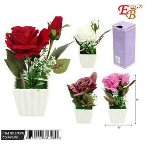 9 \ "X6 \" pianta in vaso di Rose artificiali 48 pz/CS fiori finti per la festa della mamma per la laurea del ringraziamento di San Valentino - Product Image 1