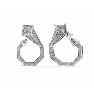 Boucles d'oreilles en diamant de haute qualité en or 18 carats, structure intemporelle Victoria, diamant de laboratoire, coupe ronde, bijoux, vente en gros B2B, exportation - Product Image 1