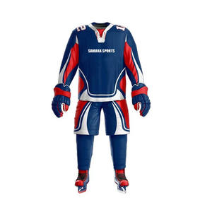 Jersey y pantalón de hockey sobre hielo transpirable de equipo de poliéster 100% de alta calidad, uniforme de hockey sobre hielo por sublimación a la venta - Product Image 2
