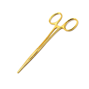 Pinzas Hemostáticas de Alta Calidad, Color Dorado, con Bloqueo Antimosquitos, Rectas, de Acero Inoxidable Alemán, Instrumento Médico Manual - Product Image 4