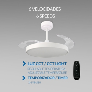 Ventilatore da Soffitto LEDUNI LED 70W 2448LM con Pale Retrattili, Telecomando, Motore DC e Luce Integrata per Soggiorno - Product Image 4