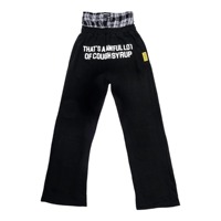 Pantalon évasé décontracté personnalisé pour homme, double taille, en molleton, coupe ample, jambe large, en toile délavée, coupe décontractée, 100% imperméable