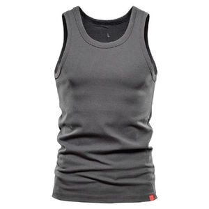 Mens Plus Size Casual 2024 Classic Plain 100% Cotton <b>Tank</b> <b>Tops</b> Breathable Quick Dry High Quality Wholesale - Product Image 4