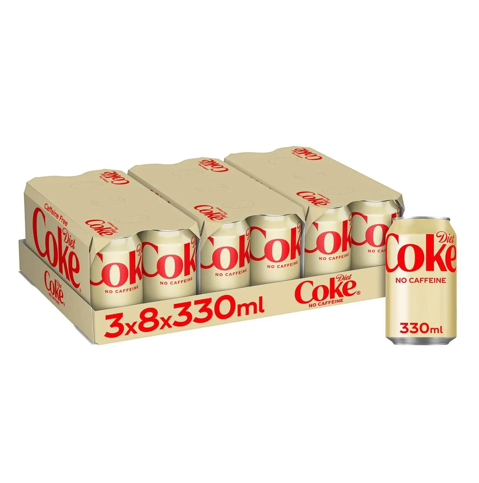 Coca-cola diyet meşrubat dolum makinesi Multipack kutular kafein ücretsiz 375mL x 10 paket