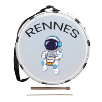 Rennes DVL-31RD Custom Design Kids Drum-30 cm (12 Inch) Orff Percussion Instrument Birch Wood Chamber Oilpaper Heads Durable