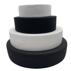 Alta elasticidad 15mm-60mm personalizado negro/blanco cinta tejida trenzada banda delgada elástica fábrica al por mayor bolsas de correas - Product Image 4