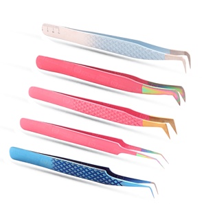 Meilleures pinces à épiler professionnelles pour extensions de cils avec pointes en fibre pour une adhérence parfaite aux cils, série Expert de marque personnalisée - Product Image 5