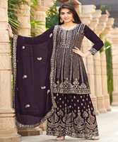 Traje Salwar de Seda para Mujer, para Adultos, India, Pakistán, Lavable a Máquina, Limpieza en Seco, Último Diseño, Elegante, Multicolor, para Bodas, 500