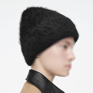 Gorro de punto jacquard de mohair 2025 para hombre, gorros cálidos de invierno, fabricantes al por mayor, gorro de invierno con logotipo personalizado para hombre - Product Image 4