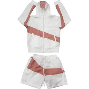 Custom Windbreaker Summer Men's <b>Short</b> Set Two Pieces Hoodie <b>Jacket</b> and <b>Shorts</b> Set Nylon Windbreaker Tracksuits - Product Image 4