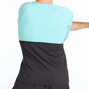 Venta caliente hombres gimnasio manga corta Camiseta deportes camiseta suelta entrenamiento al aire libre poliéster/algodón Material para correr - Product Image 4