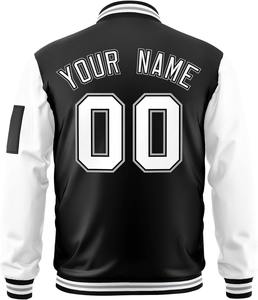 Varsity Jacket Couleurs contrastées Broderie Nom de l'équipe personnalisé Numéro Personnalisé College Bomber Letterman Jacket Dropshipping - Product Image 2