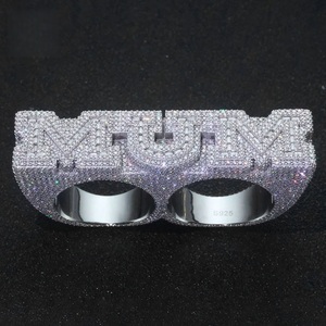 Mens Lab Grown Diamond 925 Silver <b>Name</b> Letter <b>Ring</b> Iced Out Statement Luxury Fashion Jewellery - Product Image 3