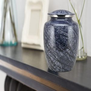 Urne funéraire pour cendres humaines - Magnifique urne funéraire artisanale pour adultes (adulte) Urnes bleues pour cendres - Product Image 6