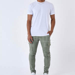 Pantalones de carga casuales de los hombres del color de encargo con los pantalones lavados de la etiqueta privada de los Multi-Bolsillos para la venta en línea - Product Image 3
