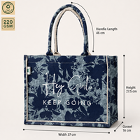 Tas Tote Kanvas Wanita Logo Kustom 37x27.5x16 cm Cetak Batik Tas Belanja Pantai Reusable Alas PP Grosir Pemasok OEM ODM