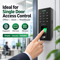 Kontrol Akses Sidik Jari Standalone dengan Kartu RFID, PIN Keypad, Relay, dan Output Wiegand untuk Keamanan Pintu Toko