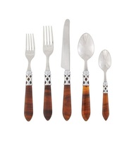 Luxus blau Acryl Kunststoff Griff Silber Besteck Set Antike und Retro-Stil Mittelalter liche Abendessen Messer Gabel Löffel Sets für die Hochzeit