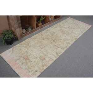 Alfombra turca Vintage, Beige, verde, 3x8 pies, tejido plano clásico, diseño de retazos, Material de lana, látex para decoraciones de sala de estar - Product Image 5