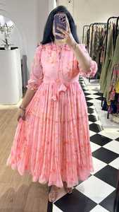 ชุดเดรสผ้าชีฟองสไตล์อินเดียพื้นเมืองสำหรับผู้หญิงชุดใส่ไปเรียนแบบยาวตรงเรียบง่ายพร้อมคอกลมพิมพ์ลายเสื้อซักได้จากอินเดีย - Product Image 5