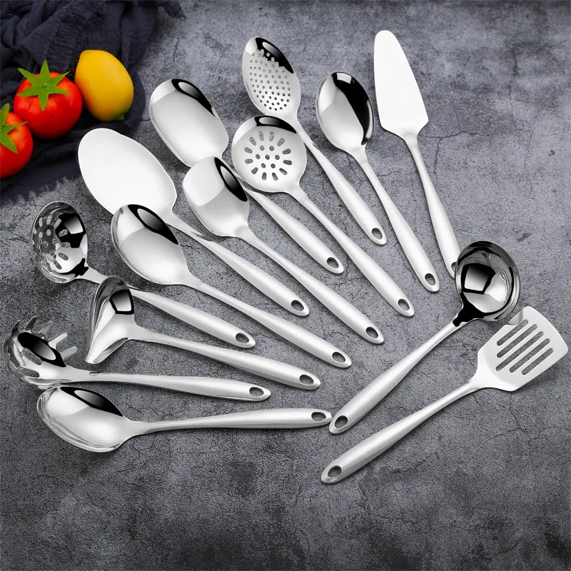 2022 Cheap 14 pcs Cooking Tools Sets Stainless Steel Kitchen Utensils