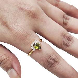 Anillo de mujer, verde de turmalina Natural piedra preciosa, piedra natal de octubre, regalo delicado para el Día de la madre, joyería, anillo de Plata de Ley 925 - Product Image 1