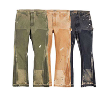 Pantalones Vaqueros Anchos de Invierno Personalizables 2025, Estilo Vintage, Corte Bootcut, 100% Algodón, Ligeros, para Hombre, ODM