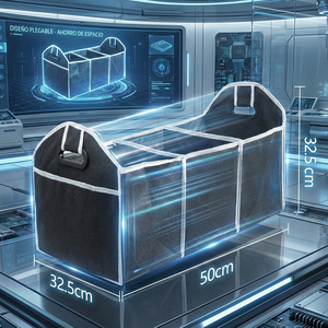 Organizer Pieghevole Multifunzione per Bagagliaio Auto con 3 Scomparti Isolati, Organizzatore per Sedile Posteriore, Scatola Portaoggetti per Interni Auto - Product Image 3