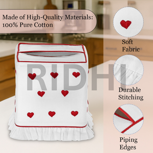 ปลอกกล่องกระดาษทิชชูปักลายหัวใจสีแดง Ridhi ลายพิมพ์บล็อกด้วยมือ คลาสสิก ทนทาน ที่ใส่กระดาษเช็ดปาก เป็นมิตรกับสิ่งแวดล้อม สำหรับใช้ในบ้านและโรงแรม - Product Image 4