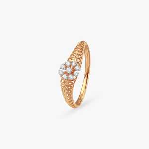 18K Rose Gold Grid Bloom Lab Grown Diamond <b>Ring</b> for Women Floral Cluster Lattice Anniversary Band Elegant Statement <b>Finger</b> <b>Ring</b> - Product Image 3