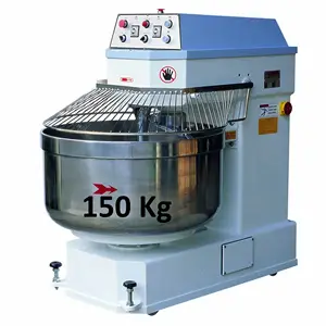 Misturador de massa espiral, 150 kg, máquina pesada de cozimento resistente, tigela reversível, máquina de amassar de farinha, equipamentos de cozimento de pizza