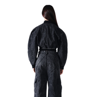 Jean en denim délavé à l'acide pour femme, coupe droite, double épaisseur, brodé, vintage, de haute qualité, pour l'hiver
