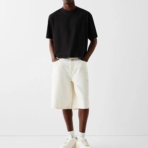 Puff Print 220 Gsm Blank Box Tee T Shirt Drop Shoulder Boxy Fit <b>Crop</b> Tshirt Oversized Heavyweight 100% Cotton T-shirt for <b>men</b> - Product Image 1