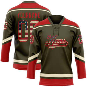 OEM Custom Professional 100% Polyester Customized Embroidery Ice Hockey Jersey <b>Set</b> Breathable USA - Product Image 1