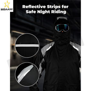 Combinaison de pluie imperméable pour hommes pour les sports motorisés avec pantalon pour la conduite à moto par temps de pluie intense Résistance à la pression de l'eau de 15000 mm - Product Image 5