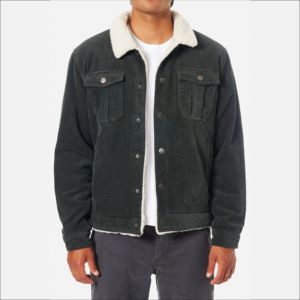 Alta calidad mejores hombres Denim lona chaquetas de invierno transpirable con capucha forro polar logotipo personalizado Botón de gran tamaño al por mayor - Product Image 5