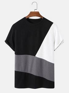 Camiseta informal de algodón 100% con cuello redondo para hombre, franela transpirable con tejido de punto liso teñido de talla grande y manga corta - Product Image 6