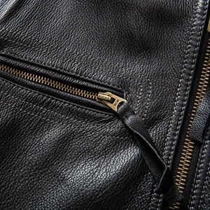 Wholesale Women's Genuine <b>Leather</b> Jacket Solid Pattern Zipper Closure Washed Technics Cotton Filled Winter Windproof Affordable - Product Image 3