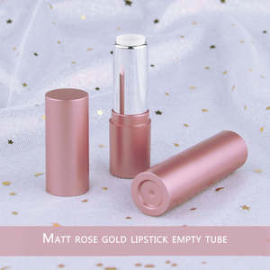Tube de rouge à lèvres cylindrique en plastique vide noir/or rose pour femmes, emballage de baume à lèvres, haute qualité, moulage par injection, estampé à chaud - Product Image 5