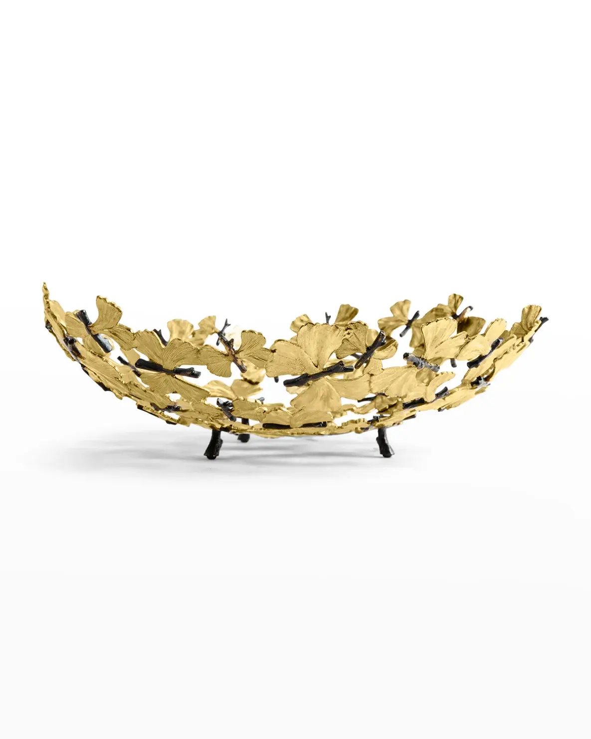 Golden Finished Customized Design Bowl With Stand Hotels Dinnerware Salad Serving Bowl New Irregular Shape Fruits Bow