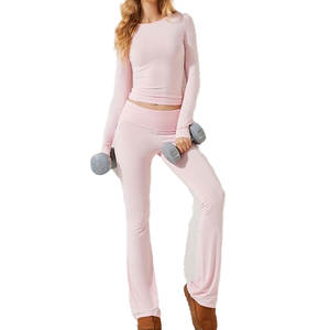 New Winter Yoga Set Women Outwork Tracksuit <b>Crop</b> Full Sleeved Shirt Tops Sports <b>Leggings</b> Set Quick Dry Fitness Running One Set - Product Image 2