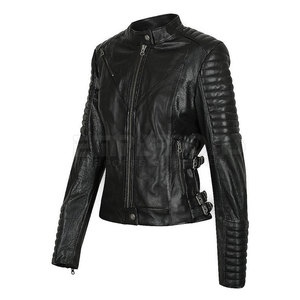 Veste en cuir de vache véritable pour femme, Style de rue, motard, haute durabilité - Product Image 2