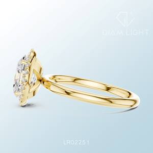 แหวนทรงวงรีคุณภาพสูง ผลิตตามสั่ง ได้รับการรับรองจาก IGI ดีไซน์หรูหรา งานฝีมือประณีต สำหรับผู้ซื้อขายส่งและนักสะสมเครื่องประดับ - Product Image 2