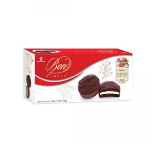 BON CACOA 168g de biscuits enrobés de chocolat tarte guimauve éponge douce crème saveur d'oeuf 12 mois durée de conservation goût sucré boîte en vrac - Product Image 1