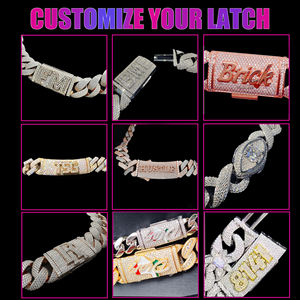 18mm 18 Inches VVS Moissanite Cuban Link Collier <span class=keywords><strong>Bicolore</strong></span> Bling Diamond Curb avec Arc Circulaire Style Hip Hop - Product Image 2