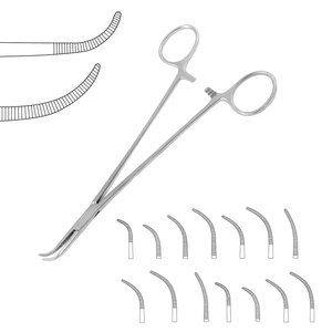 Overholt-Geissendoerfer - Juego de Pinzas Quirúrgicas Curvas de Acero Inoxidable de 19 cm, Instrumento Quirúrgico Manual Reutilizable, Pakistán - Product Image 1